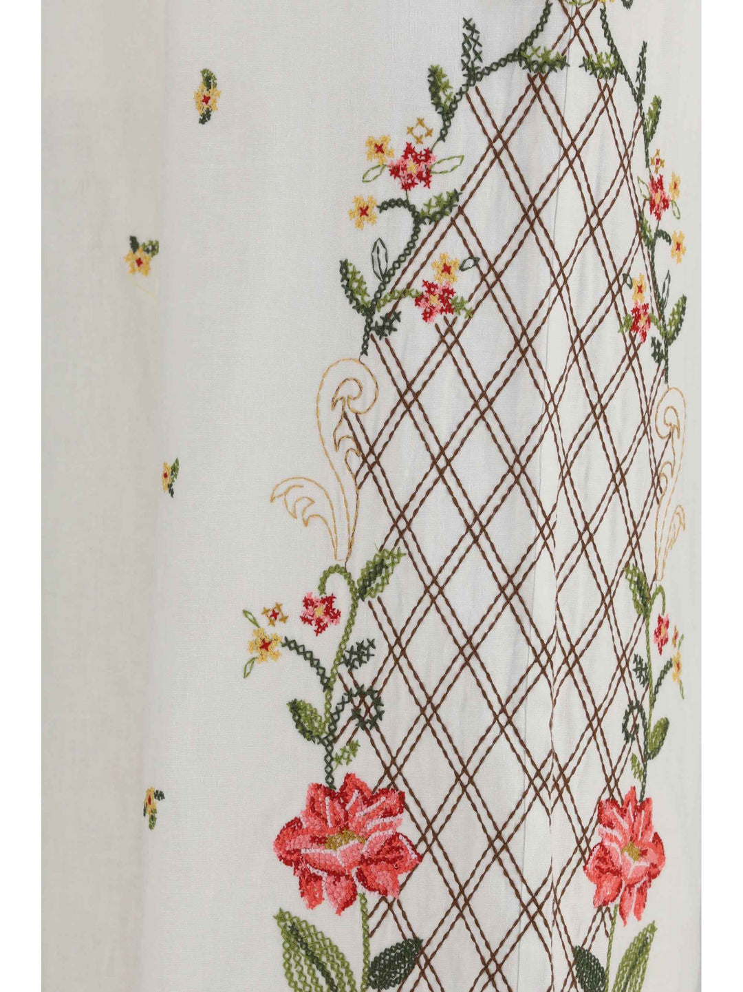 Floral embroidered wide-leg Pants