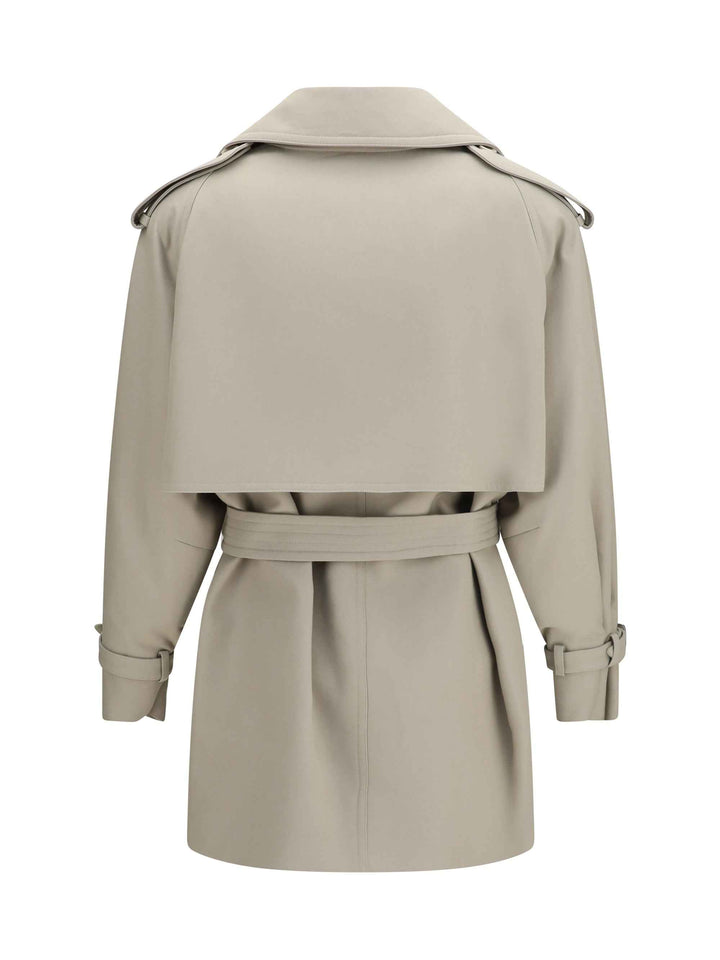 Short cotton Trench Coat