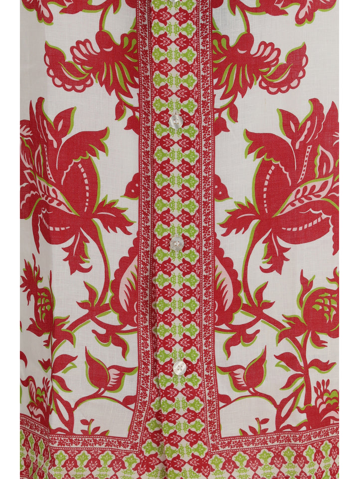 Linen shirt with floral print and short sleeves 3