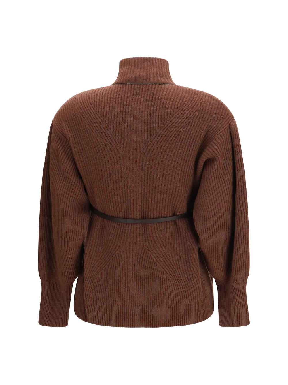 High neck Cardigan with belt