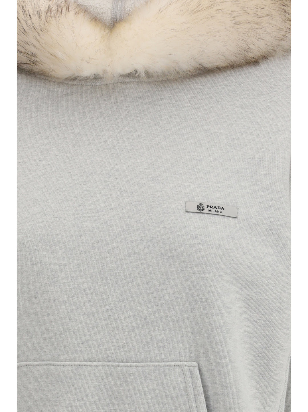 Hoodie features a hood lined in shearling 3