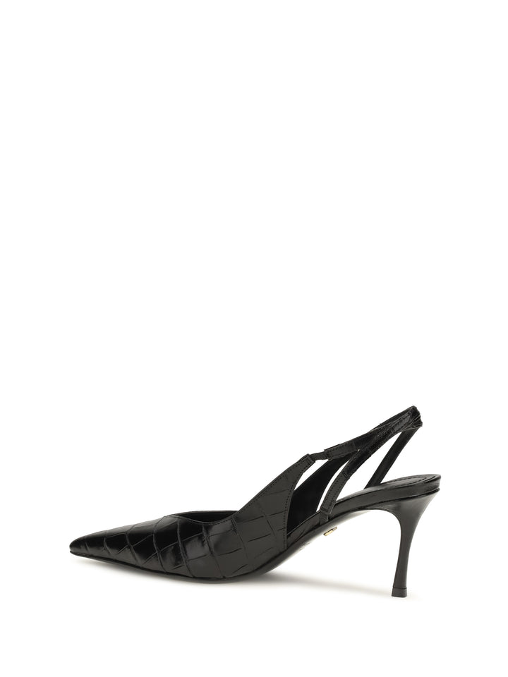 Crocodile-effect leather Slingback Pumps 3