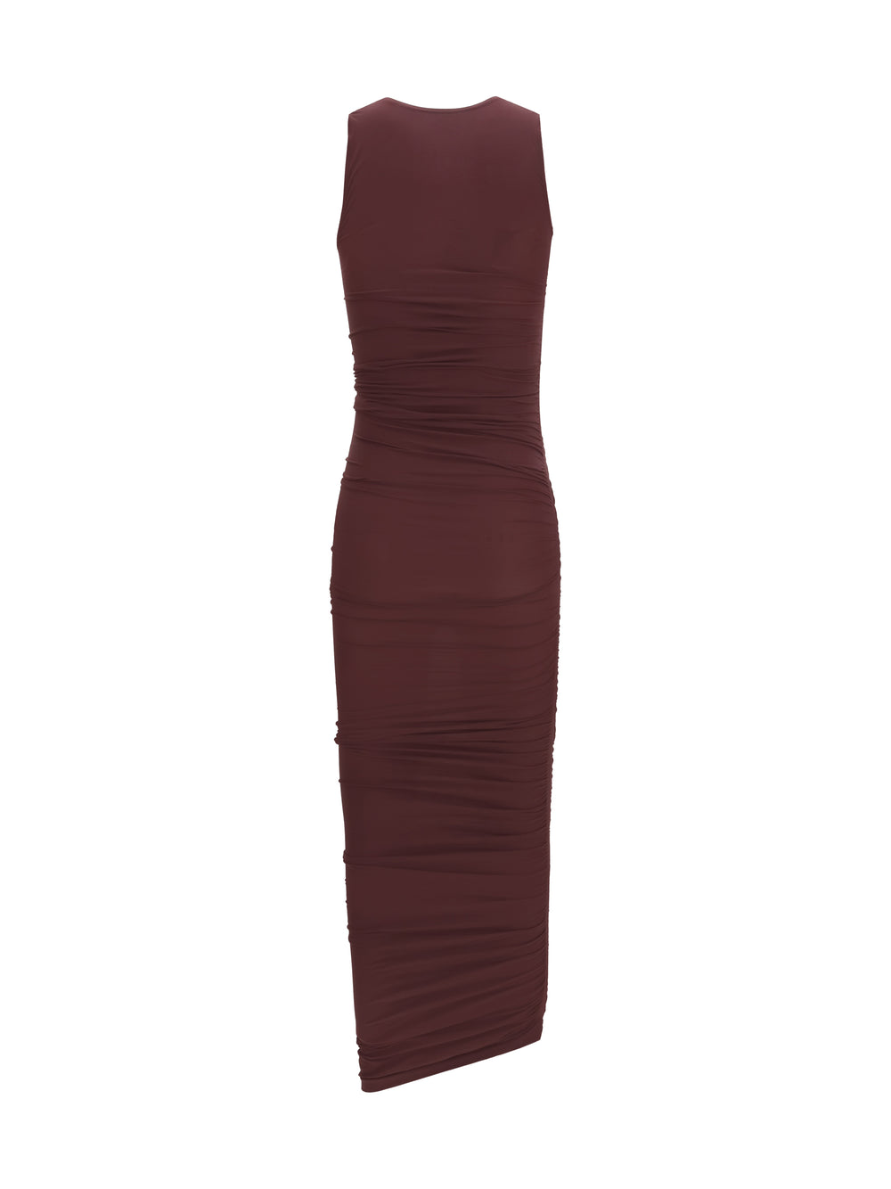 Asymmetric semi-sheer midi Dress 2