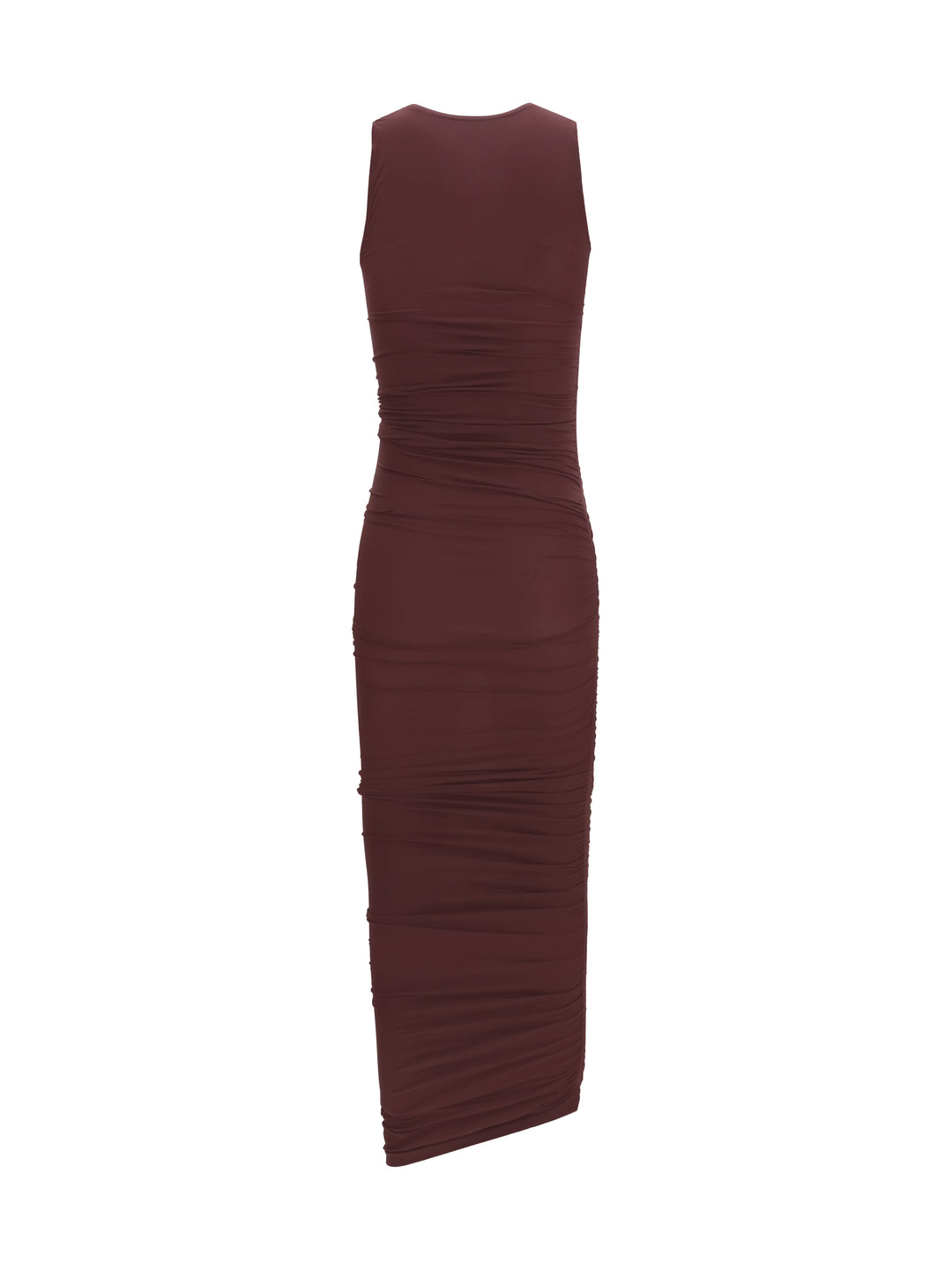 Asymmetric semi-sheer midi Dress 2