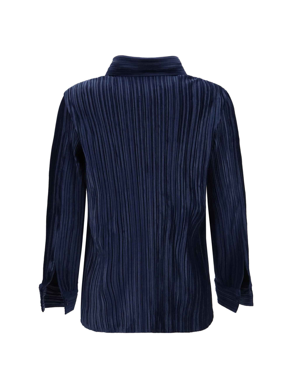 Shirt in fine striped velvet-like fabric