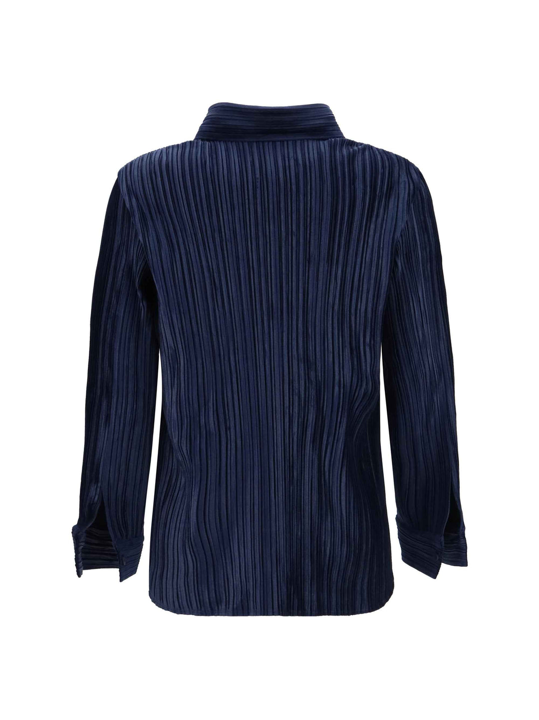 Shirt in fine striped velvet-like fabric