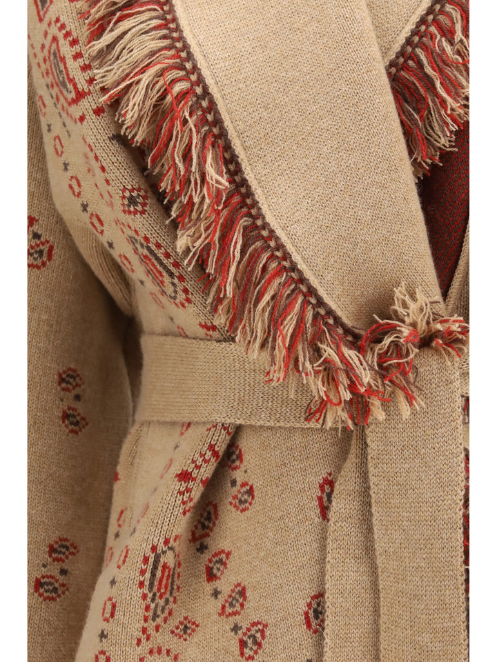 Icon jacquard Cardigan with belt 3