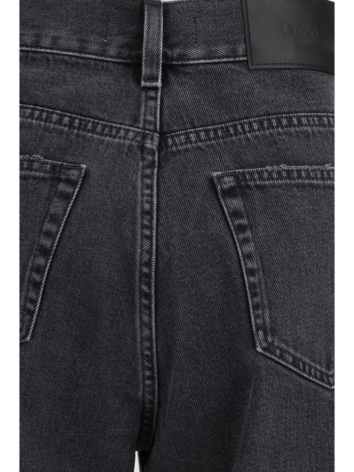 High-Waisted Cropped Denim Jeans