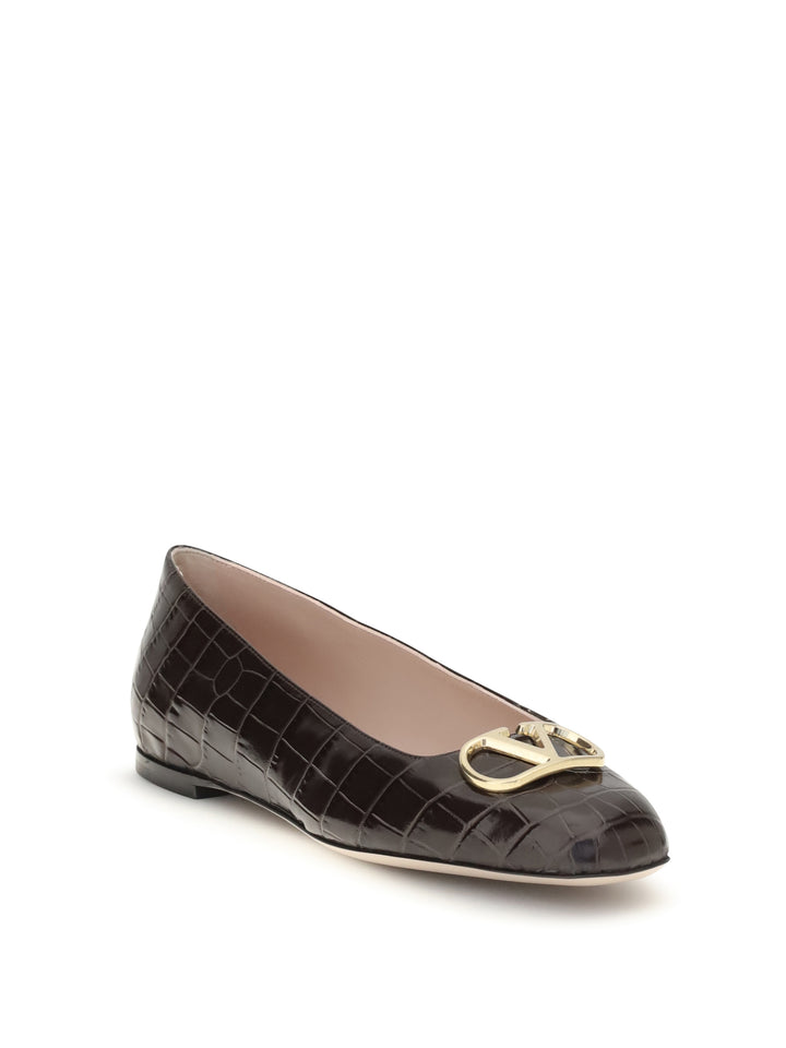 VLogo Signature croc-effect Ballerinas 2