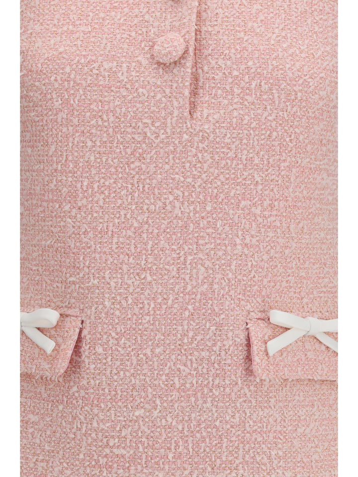 Bouclé mini Dress with lace collar 3