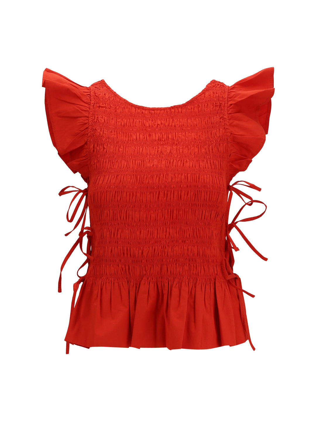 Ruched cotton Top with side bows 1