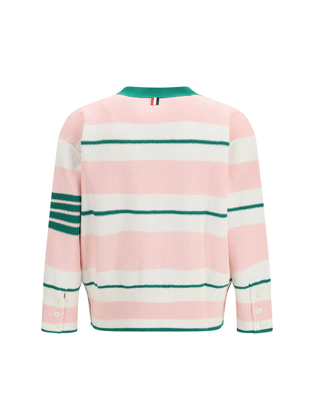 Classic stripe seed stitch V Neck Cardigan 2