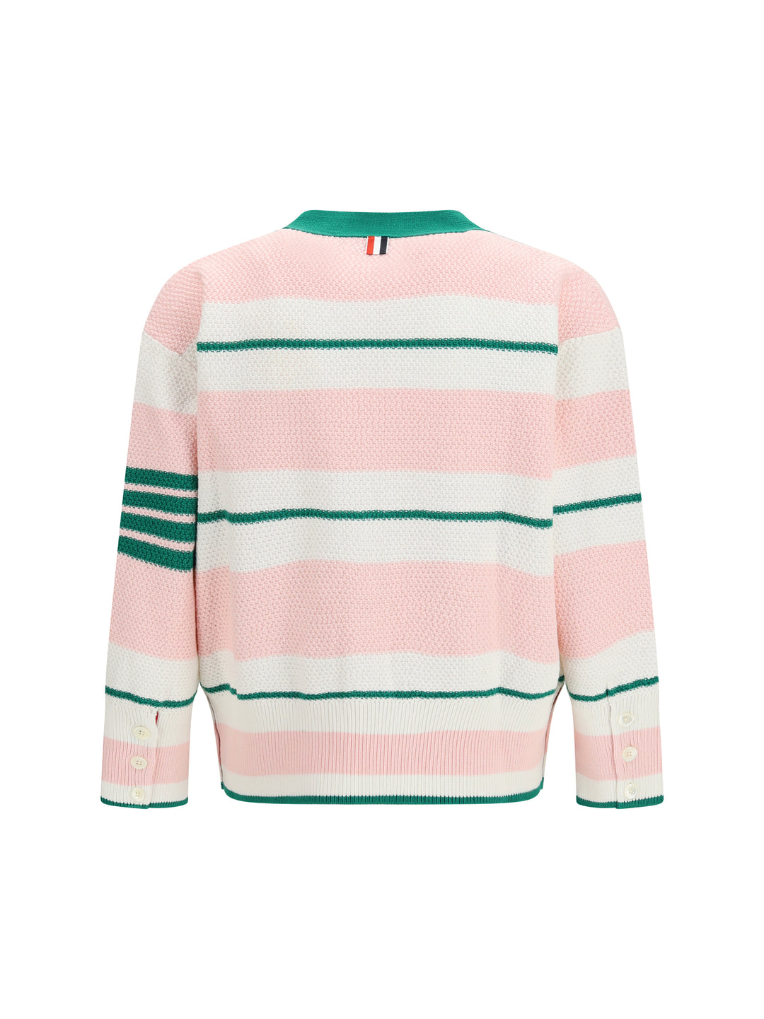 Classic stripe seed stitch V Neck Cardigan 2