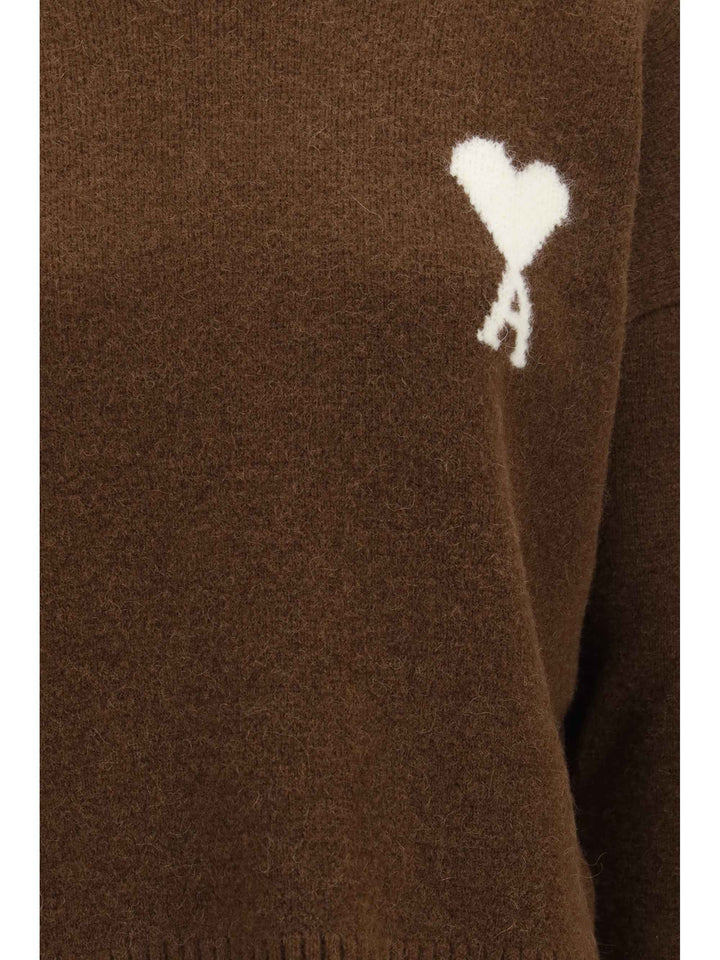 AMI PARIS Knitwear in MARRON CHOCOLAT/ECRU