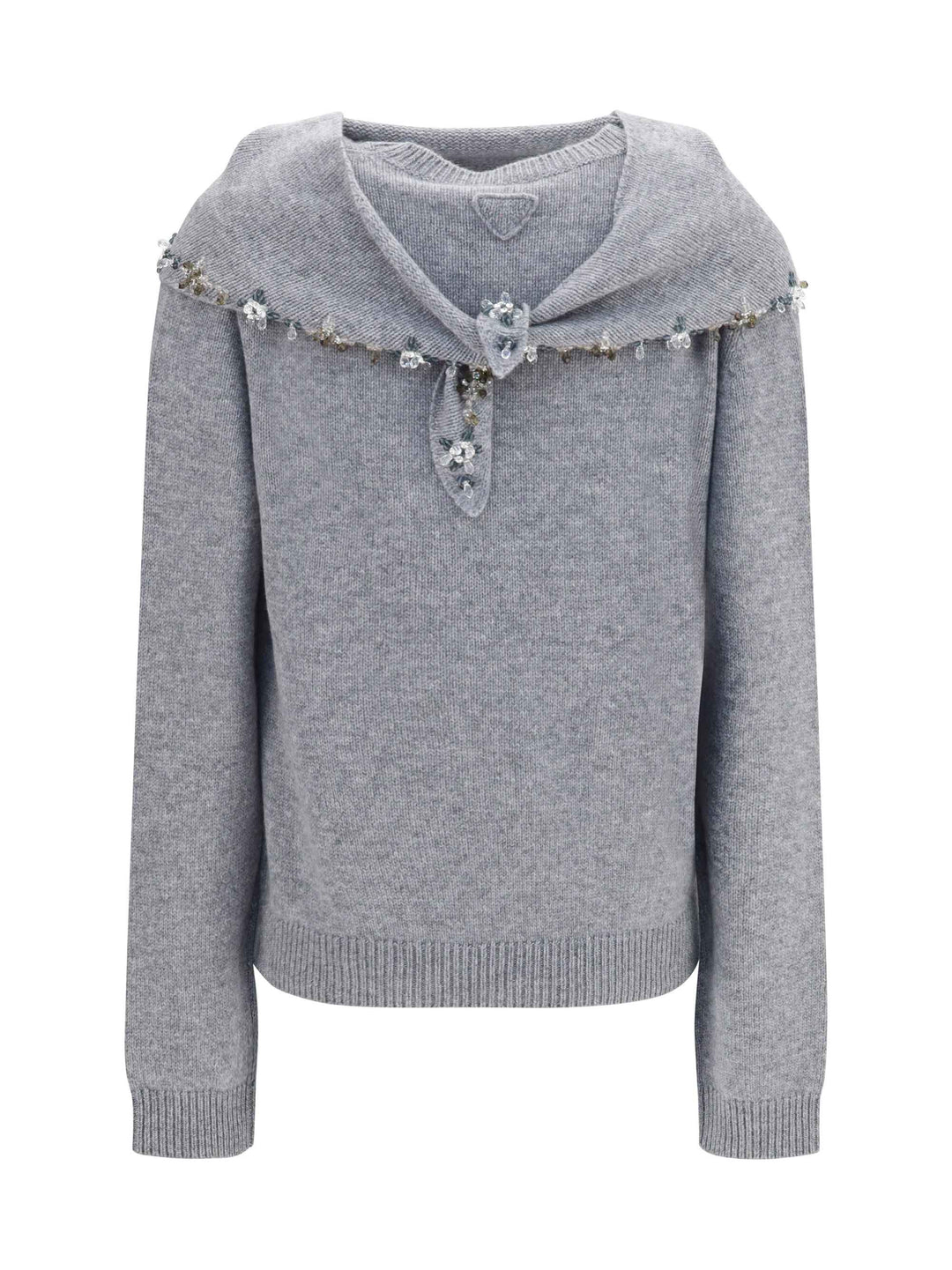 Sweater with integrated scarf