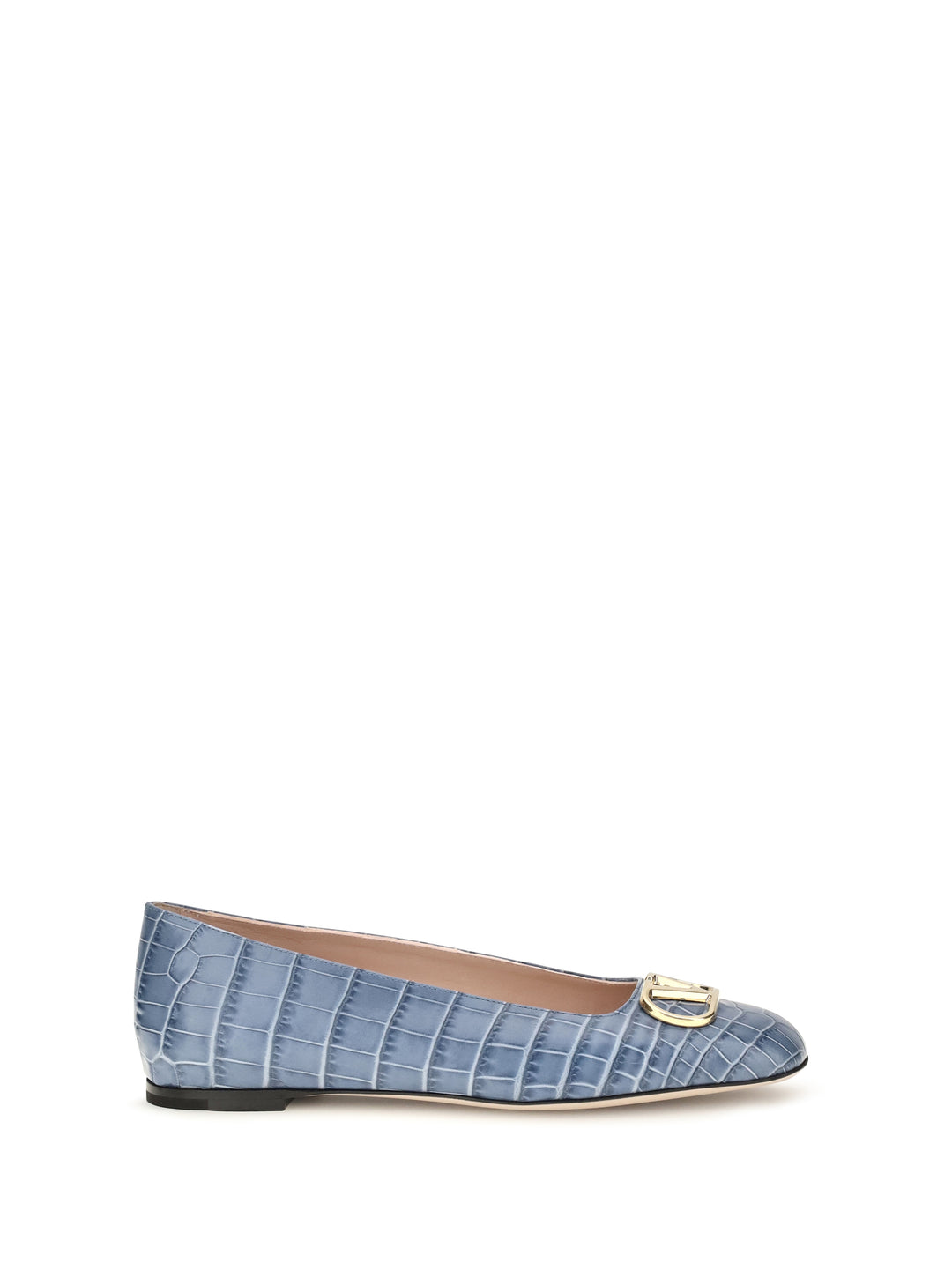 VLogo Signature croc-effect Ballerinas 1