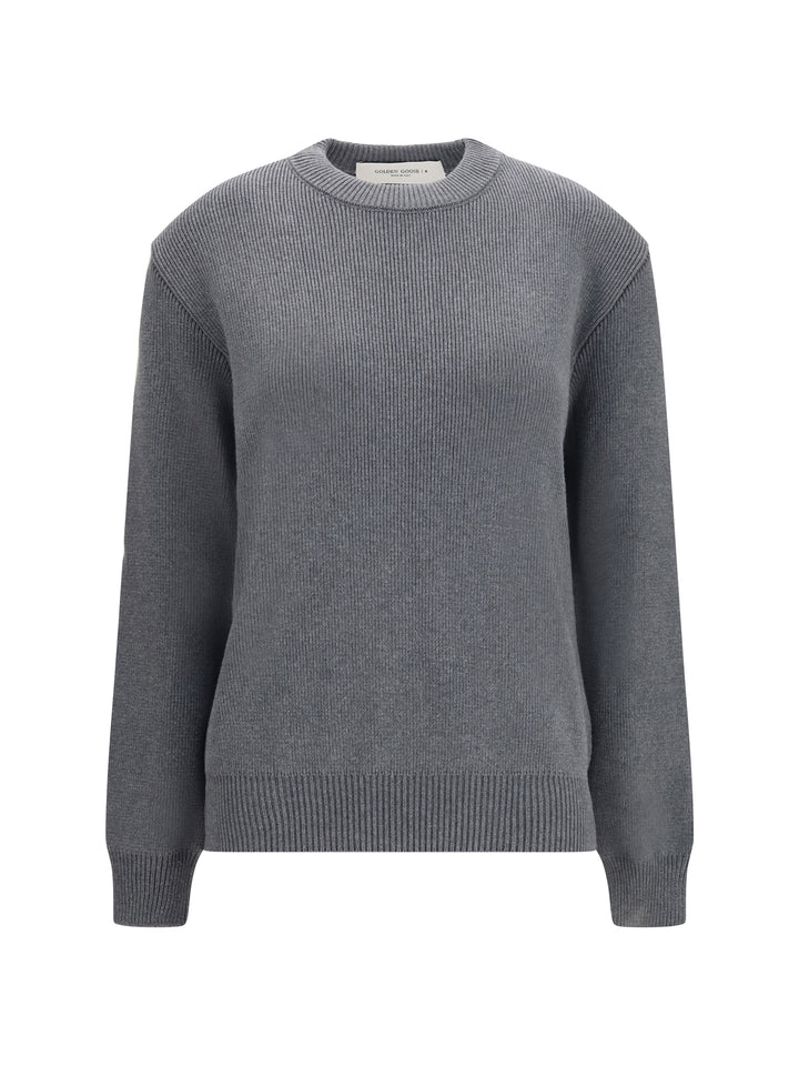 Cotton crewneck Sweater with back logo 1