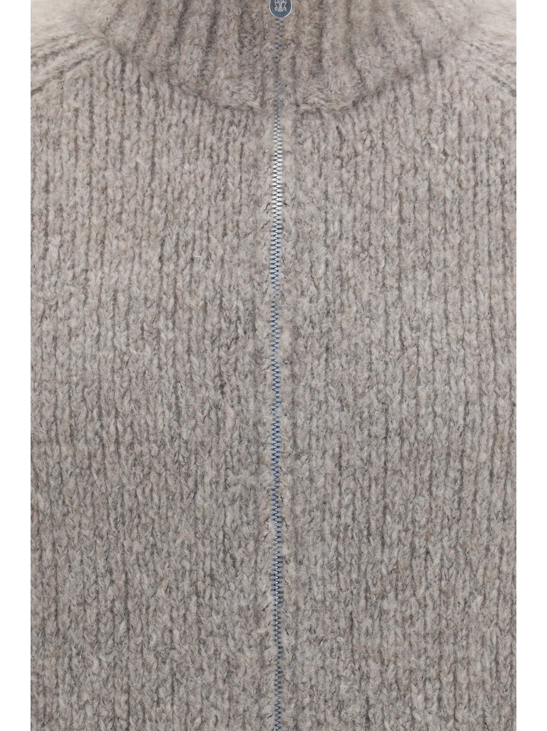 High-neck cashmere and silk Cardigan with zip 3