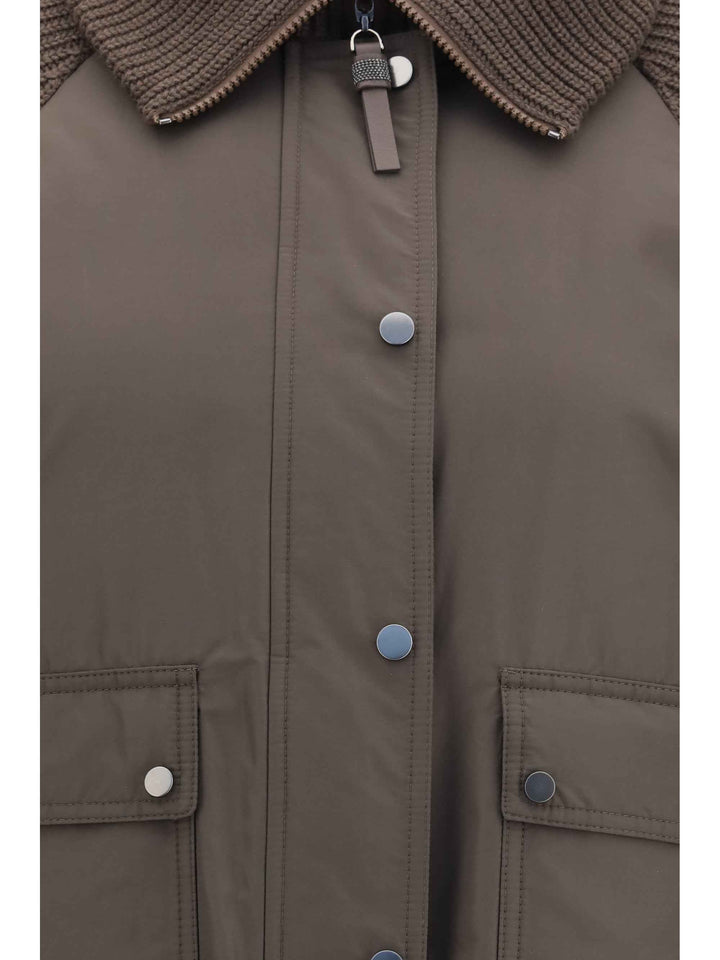 Down Jacket with wool sleeves