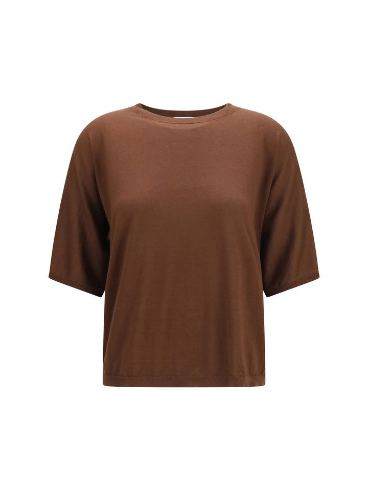 Short-sleeve cashmere and silk Sweater 1