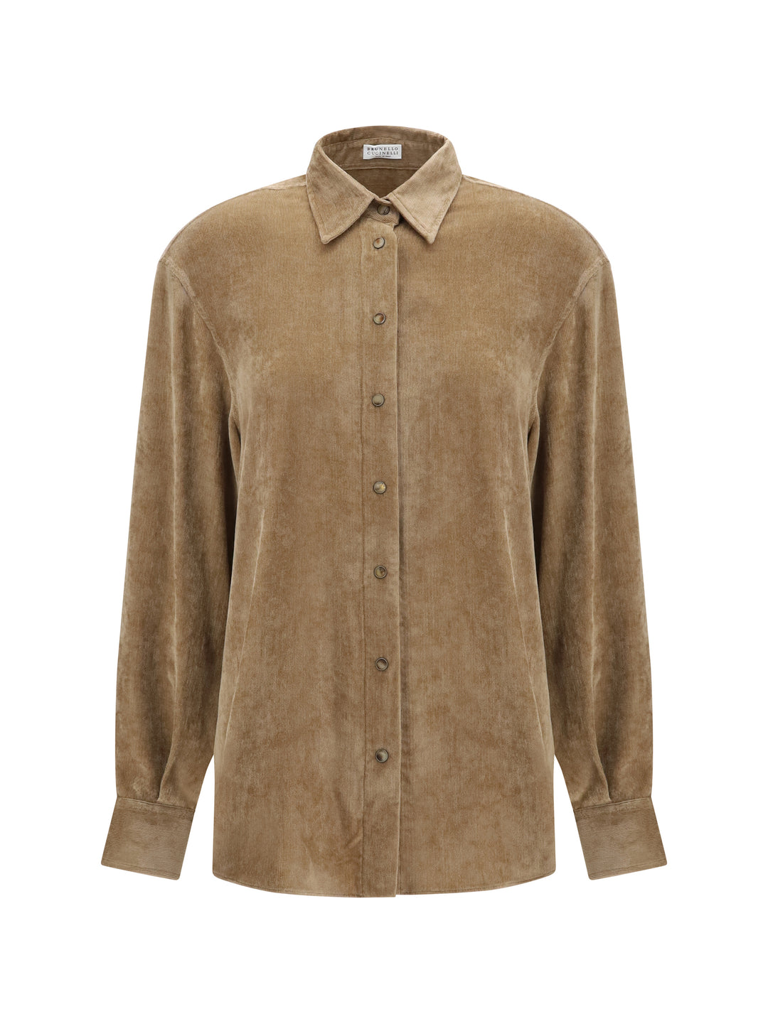 Snap-button Shirt in cashmere blend 1