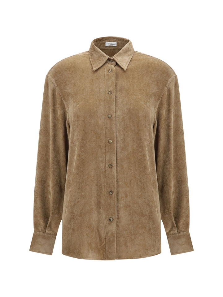 Snap-button Shirt in cashmere blend 1