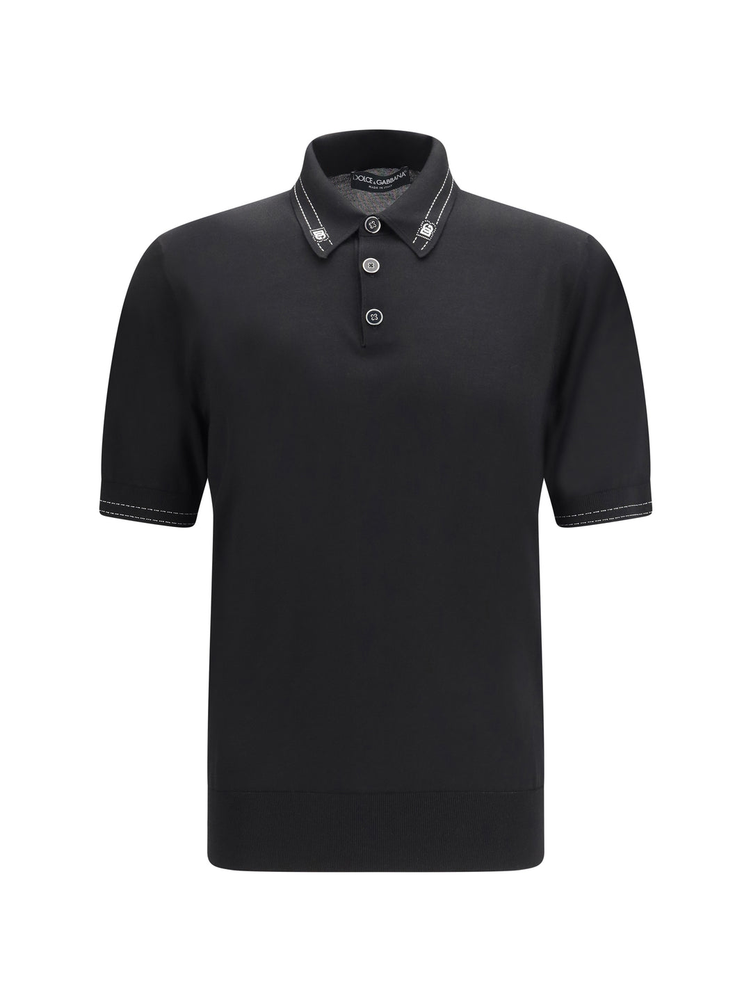 Silk Polo with collar and short sleeves 1