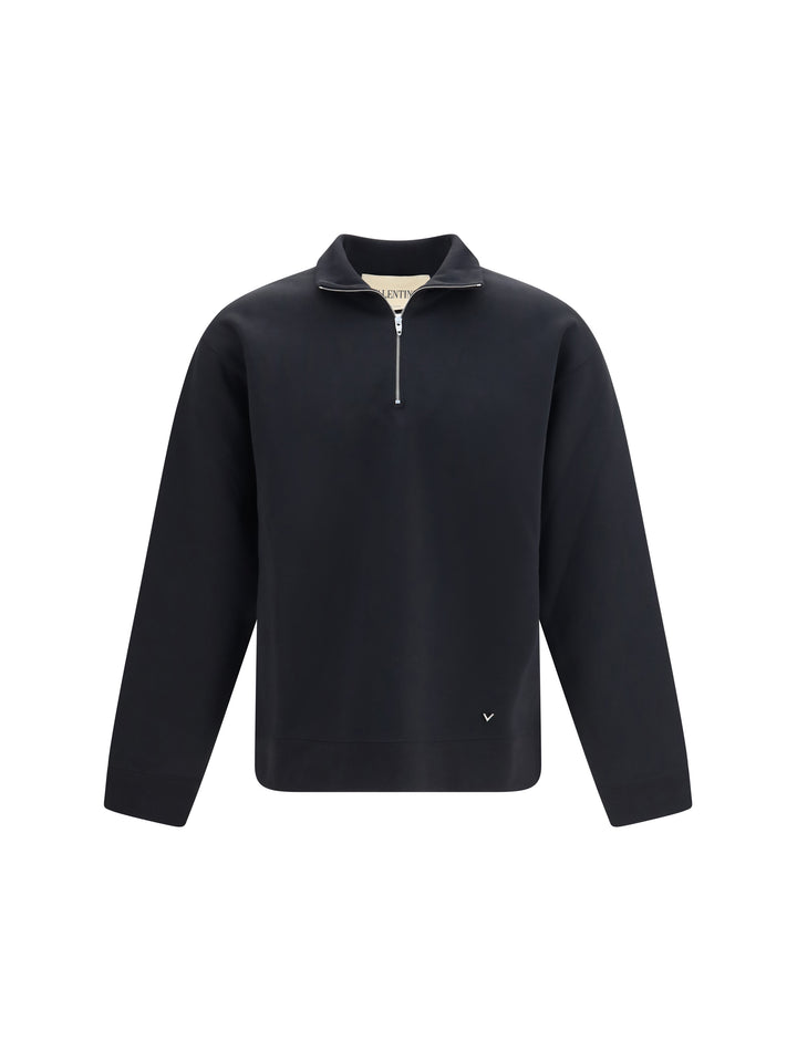 Half-zip high-neck jersey Sweatshirt 1