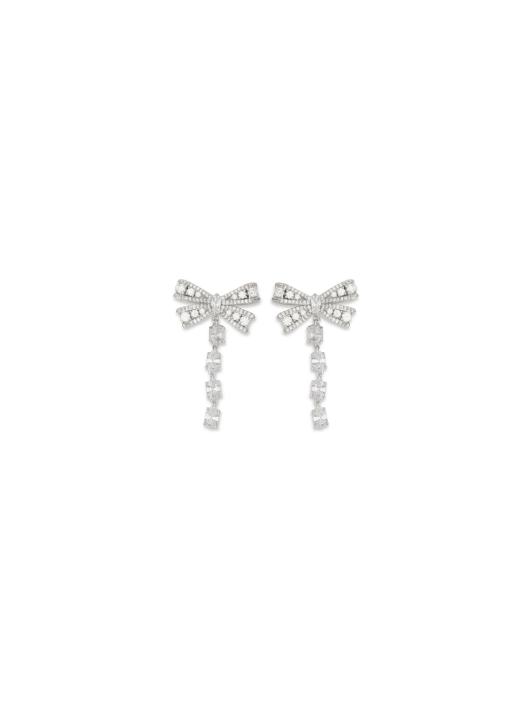 Crystal bow drop Earrings 1