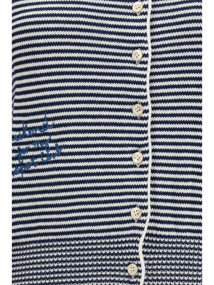 Cotton knit Cardigan with intarsia
