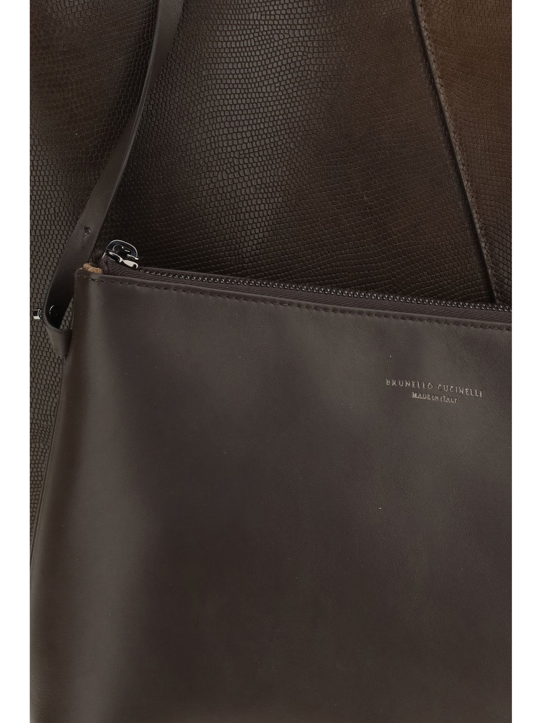 Leather Shopping Bag with monili detail 4