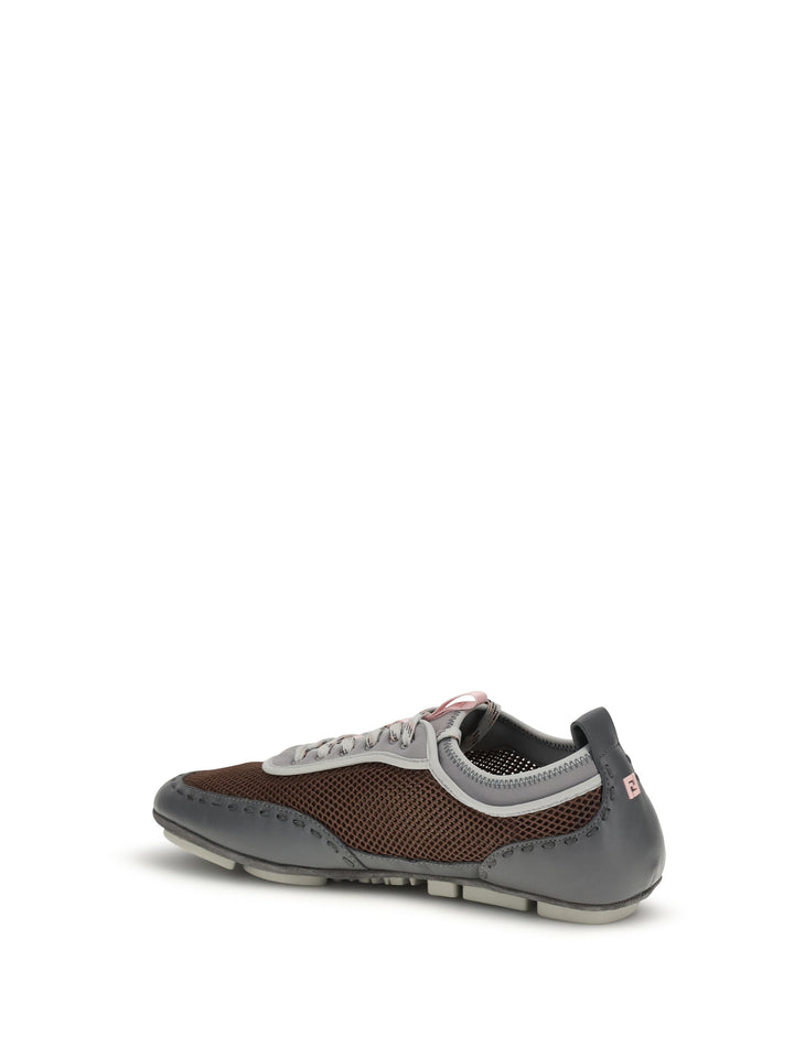 Leather and mesh Sneakers by Fendi 3