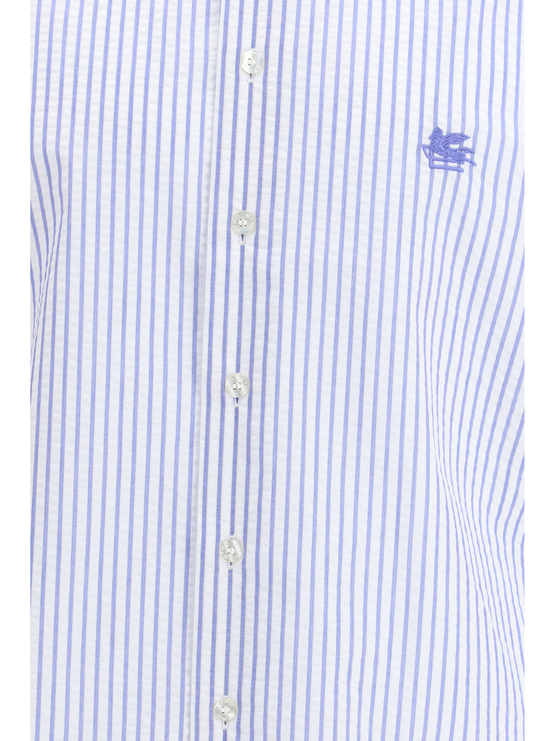 Striped cotton Shirt with an embroidered Pegaso logo on the chest 3
