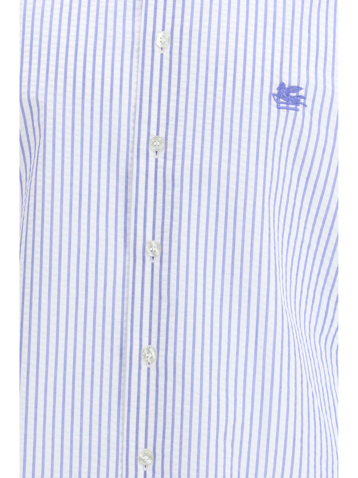 Striped cotton Shirt with an embroidered Pegaso logo on the chest 3