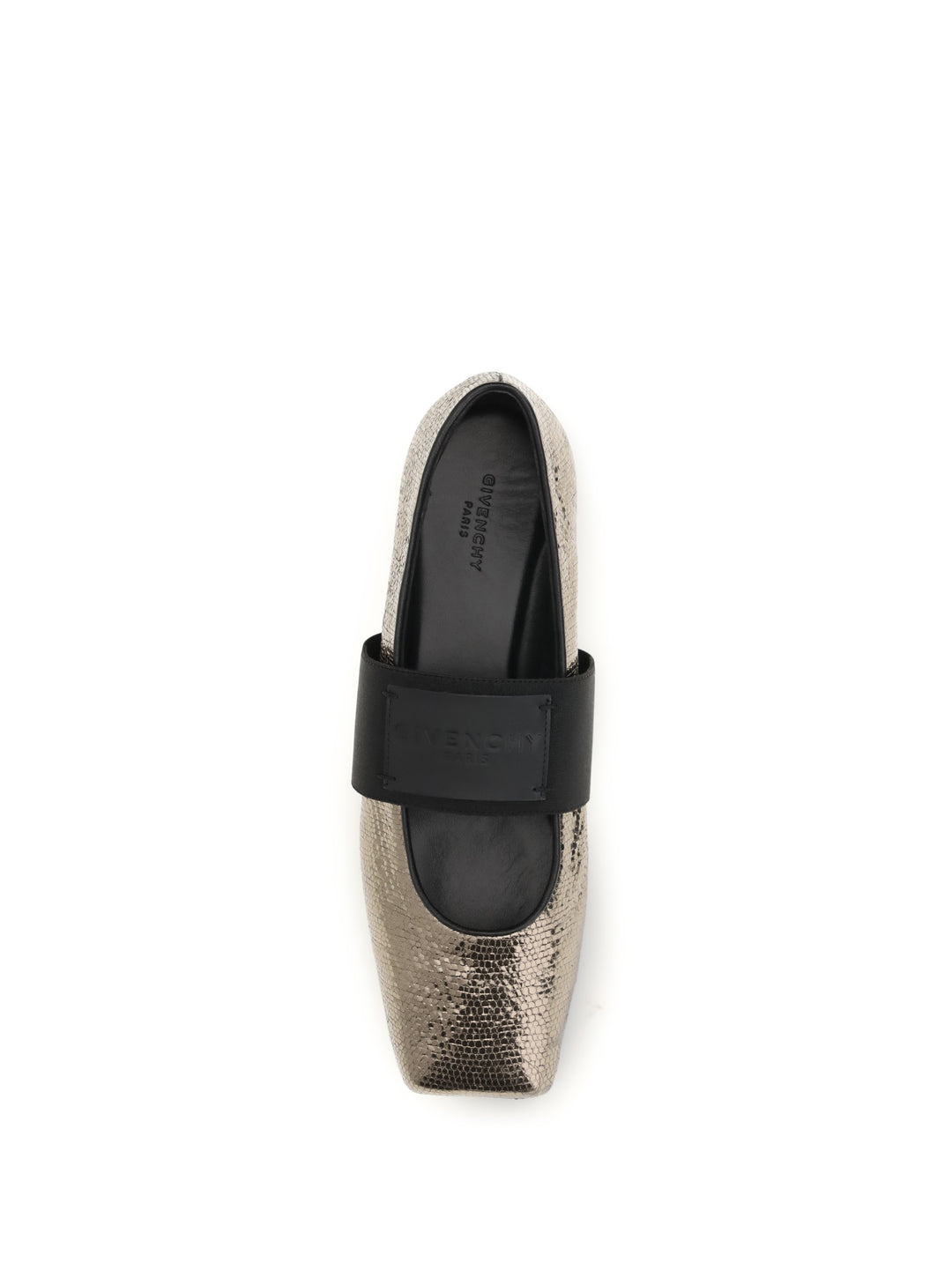 Sliced Square Ballerinas in textured leather 4
