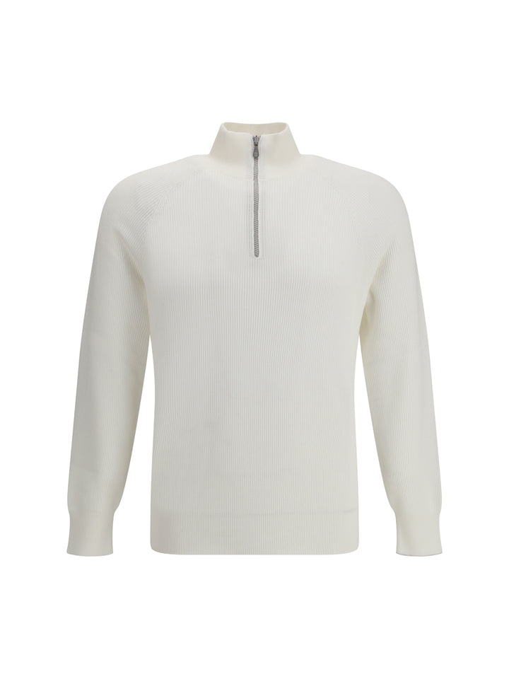 Cotton Sweater with a high neckline 1
