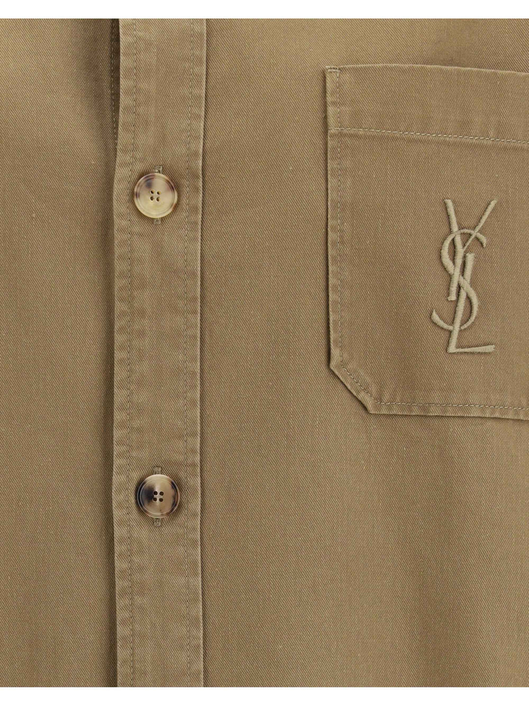 Cassandre Overshirt in cotton and linen gabardine