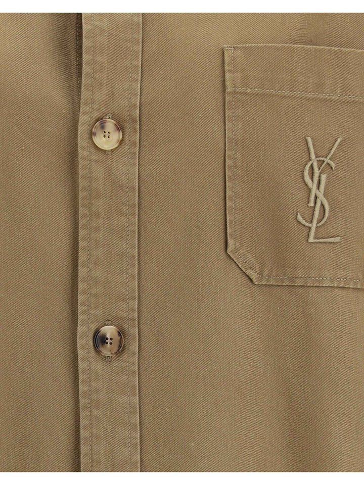 Cassandre Overshirt in cotton and linen gabardine