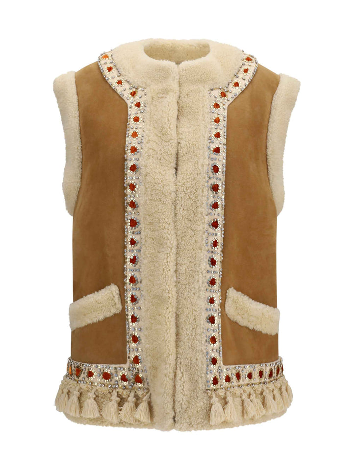 Suede and fur Vest