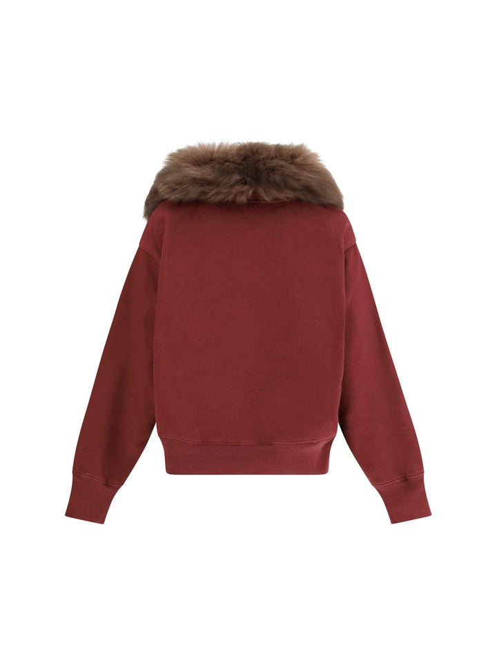 Sweatshirt with a shearling collar