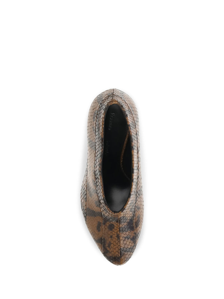Tee Pieced python-print Pumps 4