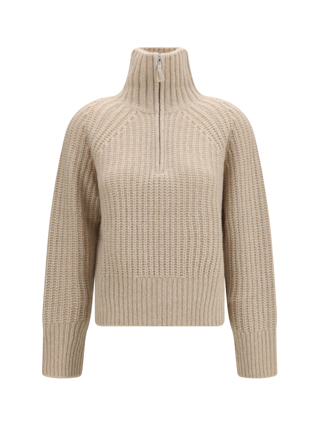 Ribbed Troyer Sweater with zip 1
