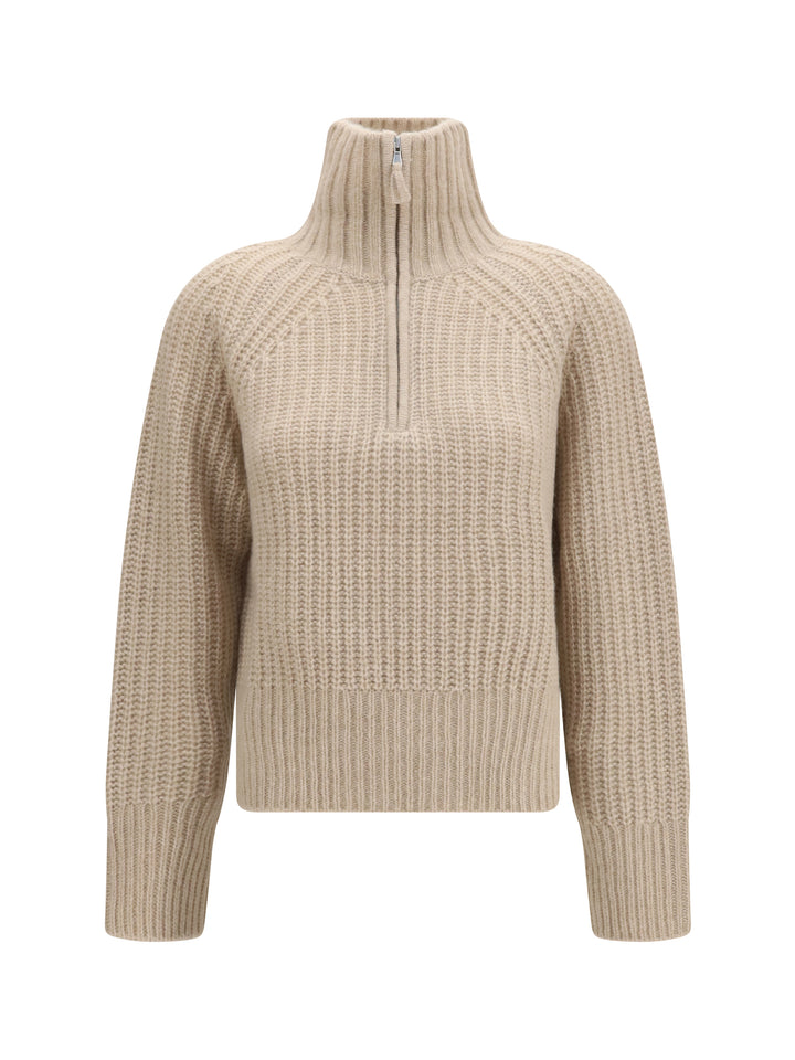 Ribbed Troyer Sweater with zip 1