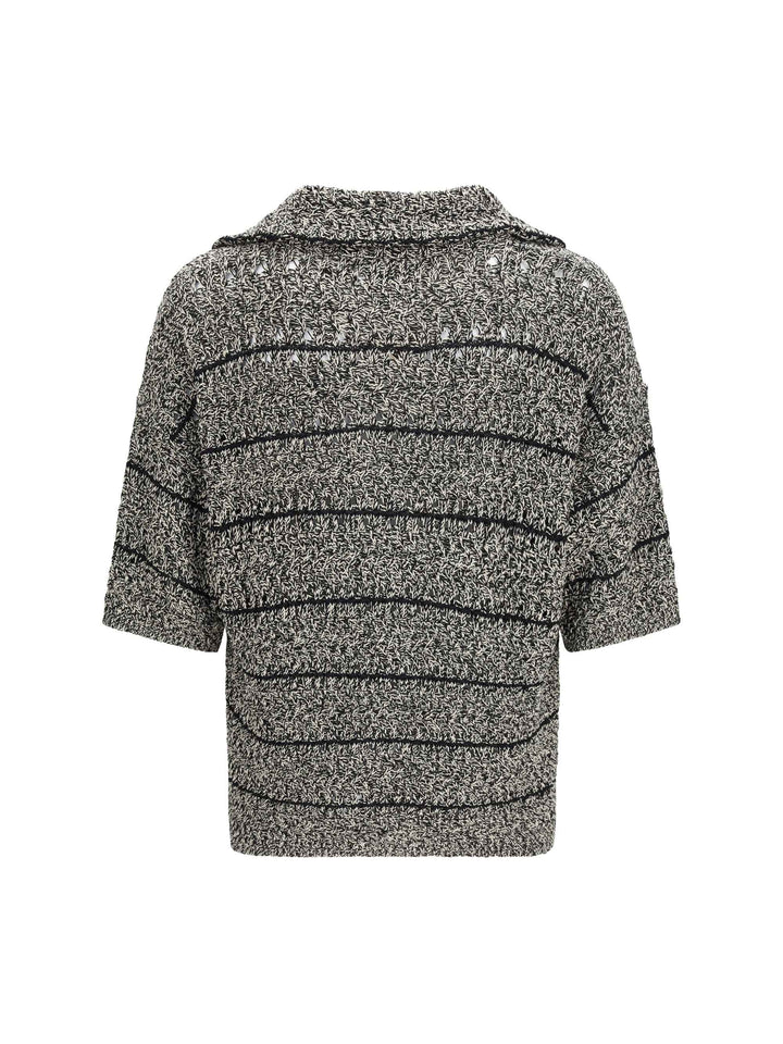Mouliné texture knit Shirt