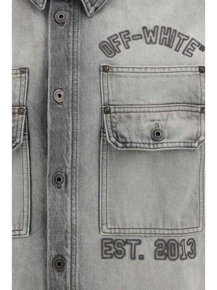 Diag Military Overshirt in denim