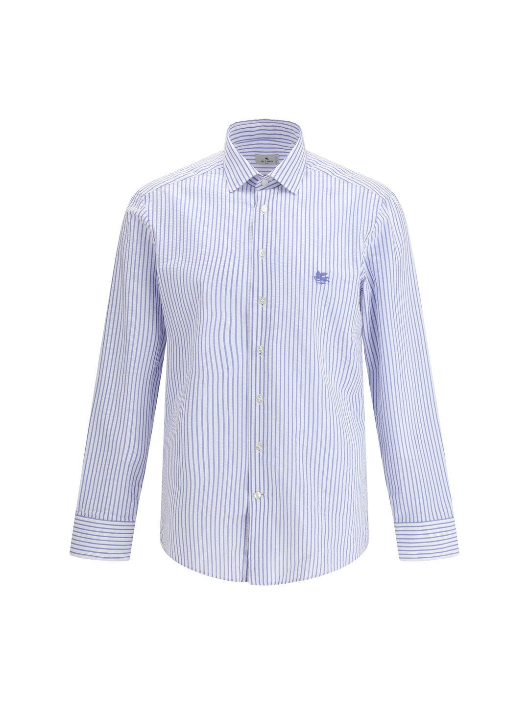 Striped cotton Shirt with an embroidered Pegaso logo on the chest 1