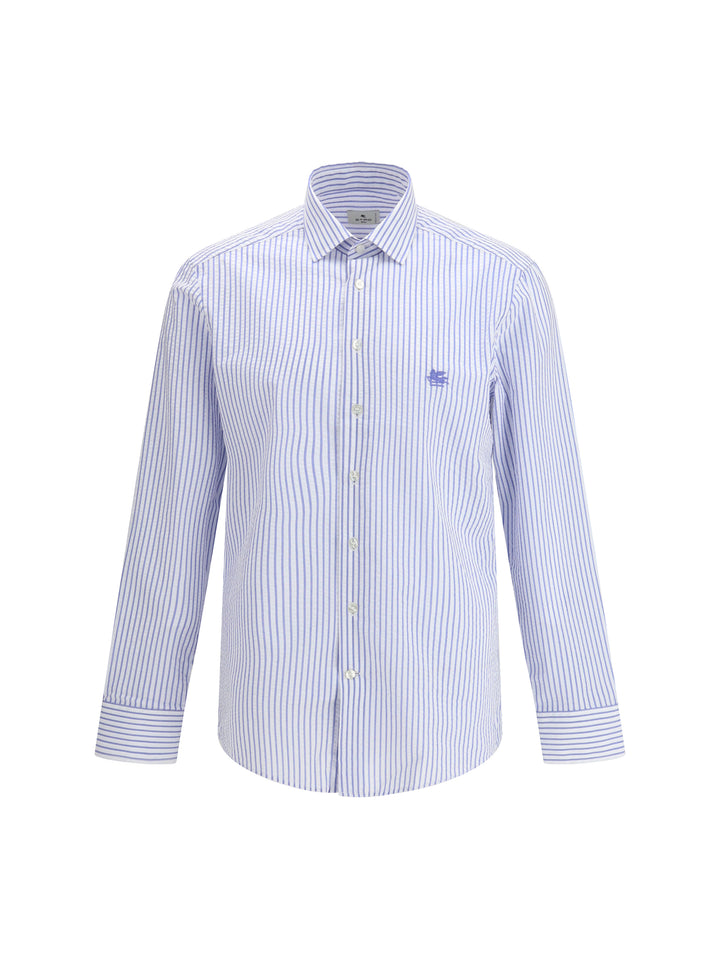 Striped cotton Shirt with an embroidered Pegaso logo on the chest 1