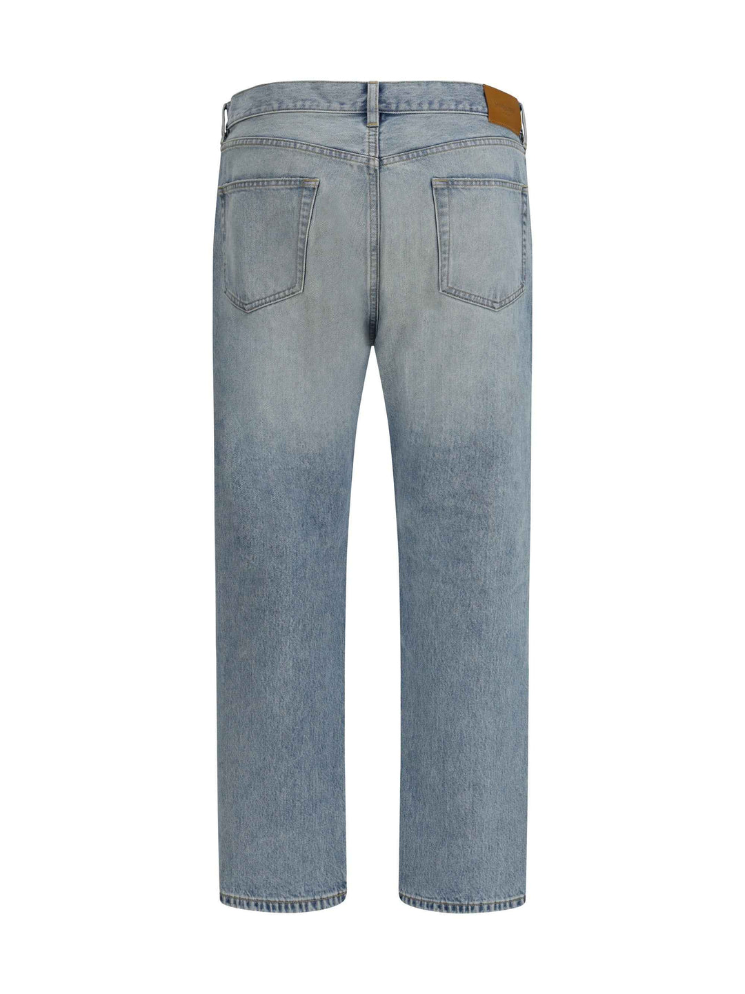 Cotton Denim Jeans with stonewashed finish