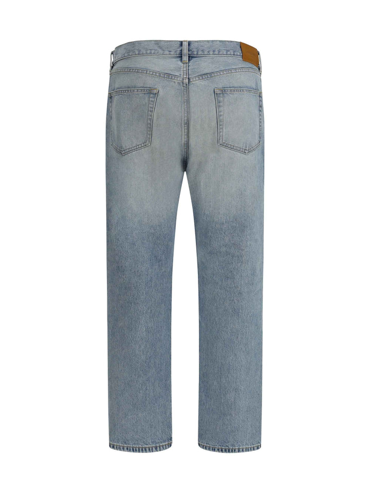 Cotton Denim Jeans with stonewashed finish