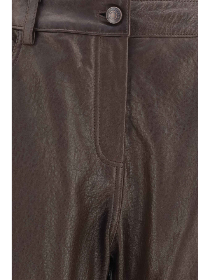 Straight-leg leather Pants